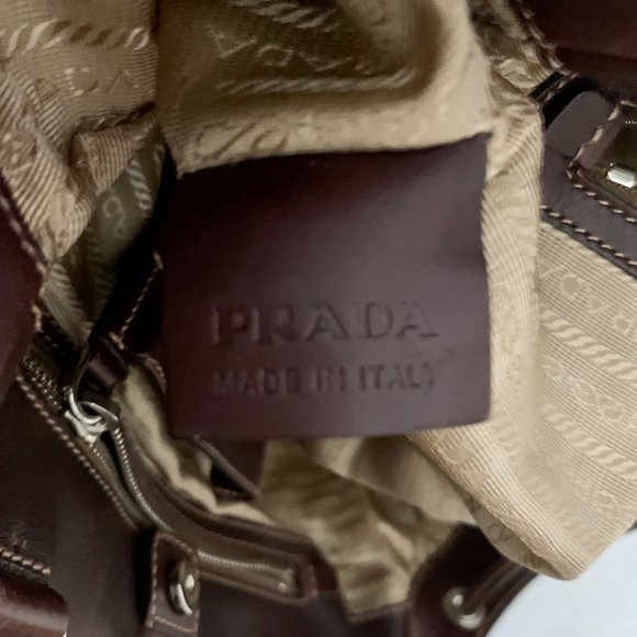 PRADA CANAPA LOGO CANVAS AND LEATHER BAG MADE IN ITALY - Picture 14 of 16